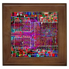 Technology Circuit Board Layout Pattern Framed Tiles by BangZart