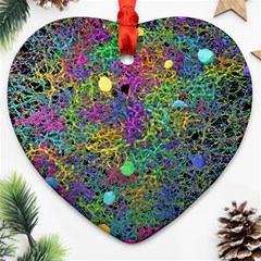 Starbursts Biploar Spring Colors Nature Ornament (heart) by BangZart