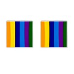 Paper Rainbow Colorful Colors Cufflinks (Square) Front(Pair)