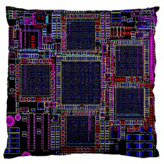 Cad Technology Circuit Board Layout Pattern Large Flano Cushion Case (one Side) by BangZart