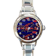 Batik  Fabric Round Italian Charm Watch by BangZart