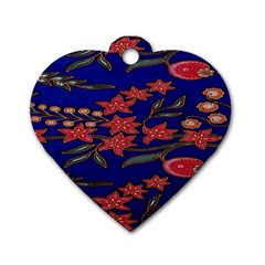 Batik  Fabric Dog Tag Heart (one Side) by BangZart