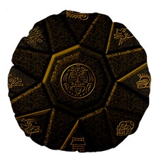 Aztec Runes Large 18  Premium Flano Round Cushions by BangZart