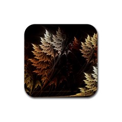 Fractalius Abstract Forests Fractal Fractals Rubber Coaster (square)  by BangZart