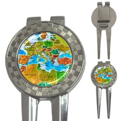 World Map 3-in-1 Golf Divots