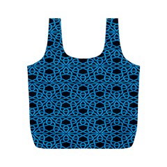 Triangle Knot Blue And Black Fabric Full Print Recycle Bags (m) 