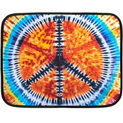 Tie Dye Peace Sign Double Sided Fleece Blanket (mini)  by BangZart