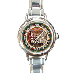 Colorful Mandala Round Italian Charm Watch