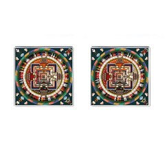 Colorful Mandala Cufflinks (square) by BangZart