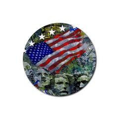 Usa United States Of America Images Independence Day Rubber Coaster (round)  by BangZart