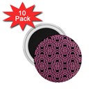 Triangle Knot Pink And Black Fabric 1.75  Magnets (10 pack)  Front