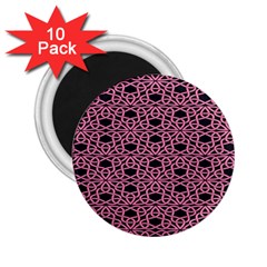 Triangle Knot Pink And Black Fabric 2 25  Magnets (10 Pack)  by BangZart