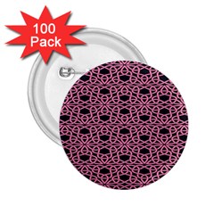 Triangle Knot Pink And Black Fabric 2 25  Buttons (100 Pack) 