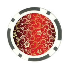 Golden Swirls Floral Pattern Poker Chip Card Guard by BangZart