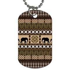 Elephant African Vector Pattern Dog Tag (two Sides) by BangZart