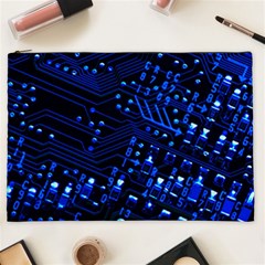 Blue Circuit Technology Image Cosmetic Bag (xxl)  by BangZart