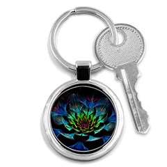 Fractal Flowers Abstract Petals Glitter Lights Art 3d Key Chains (round)  by BangZart