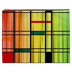 Line Rainbow Grid Abstract Cosmetic Bag (xxxl)  by BangZart