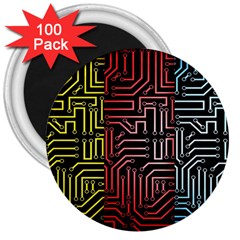 Circuit Board Seamless Patterns Set 3  Magnets (100 Pack)