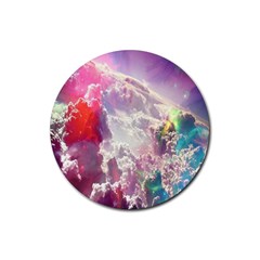 Clouds Multicolor Fantasy Art Skies Rubber Round Coaster (4 Pack)  by BangZart