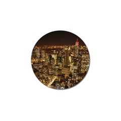 New York City At Night Future City Night Golf Ball Marker by BangZart