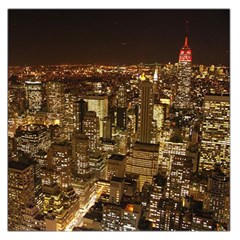 New York City At Night Future City Night Large Satin Scarf (square) by BangZart