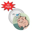 Cat Animal Fish Thinking Cute Pet 1.75  Buttons (10 pack) Front