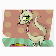 Cat Food Eating Breakfast Gourmet Large Glasses Cloth by Nexatart