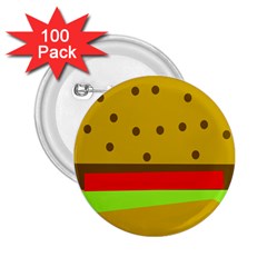 Hamburger Food Fast Food Burger 2 25  Buttons (100 Pack)  by Nexatart