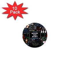 Book Quote Collage 1  Mini Buttons (10 Pack)  by BangZart