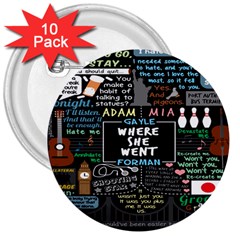 Book Quote Collage 3  Buttons (10 Pack)  by BangZart