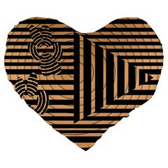 Wooden Pause Play Paws Abstract Oparton Line Roulette Spin Large 19  Premium Heart Shape Cushions by BangZart