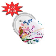 Butterfly Vector Art 1 75  Buttons (100 Pack) 