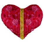 Rose And Roses And Another Rose Large 19  Premium Flano Heart Shape Cushions Front