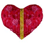 Rose And Roses And Another Rose Large 19  Premium Flano Heart Shape Cushions Back