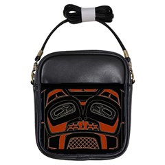 Traditional Northwest Coast Native Art Girls Sling Bags by BangZart