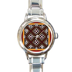 Toraja Pattern Pa re po  Sanguba ( Dancing Alone ) Round Italian Charm Watch by BangZart