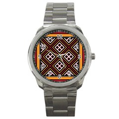 Toraja Pattern Pa re po  Sanguba ( Dancing Alone ) Sport Metal Watch by BangZart