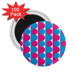 Pink And Bluedots Pattern 2 25  Magnets (100 Pack)  by BangZart