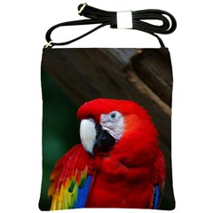 Scarlet Macaw Bird Shoulder Sling Bags by BangZart