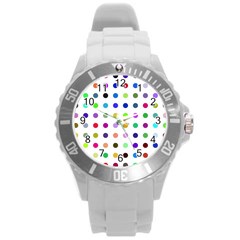 Circle Pattern Round Plastic Sport Watch (l) by BangZart