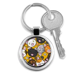 Cats Cute Kitty Kitties Kitten Key Chains (round)  by BangZart