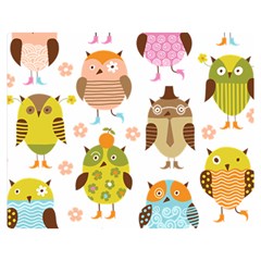 Cute Owls Pattern Double Sided Flano Blanket (medium)  by BangZart