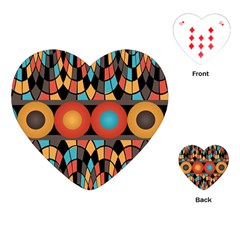 Colorful Geometric Composition Playing Cards (heart)  by linceazul