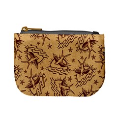 Sparrow And Star Tattoo Pattern Coin Change Purse