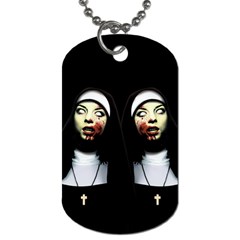 Horror Nuns Dog Tag (one Side) by Valentinaart