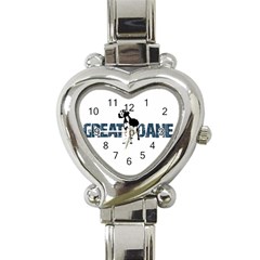 Great Dane Heart Italian Charm Watch by Valentinaart