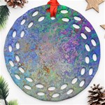 Colorful Pattern Blue and Purple Colormix Ornament (Round Filigree) Front