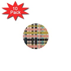 Plaid Pattern 1  Mini Buttons (10 Pack)  by linceazul