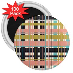 Plaid Pattern 3  Magnets (100 Pack)